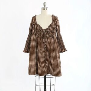Free People Star Dip brown Mini Dress  Sz. L